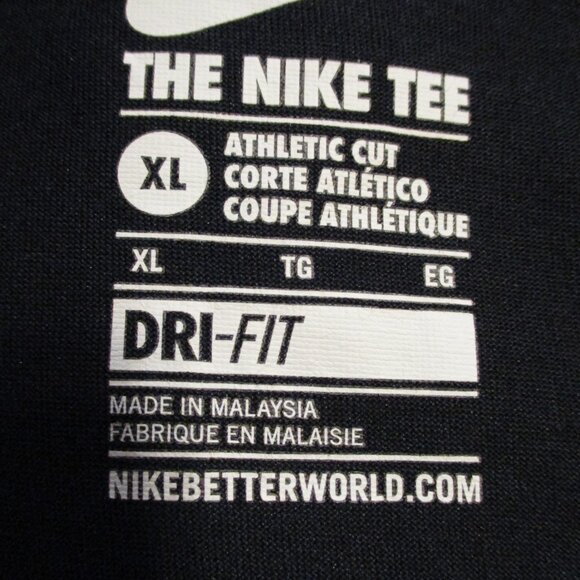 Nike Sports Men X Large Black Red Outdoors Swoosh Athletic Short Sleeve Shirt - Picture 6 of 7